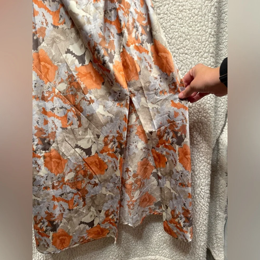 Paper Heart Cowl Neck Satin Slip Floral Dress - Picture 5 of 7